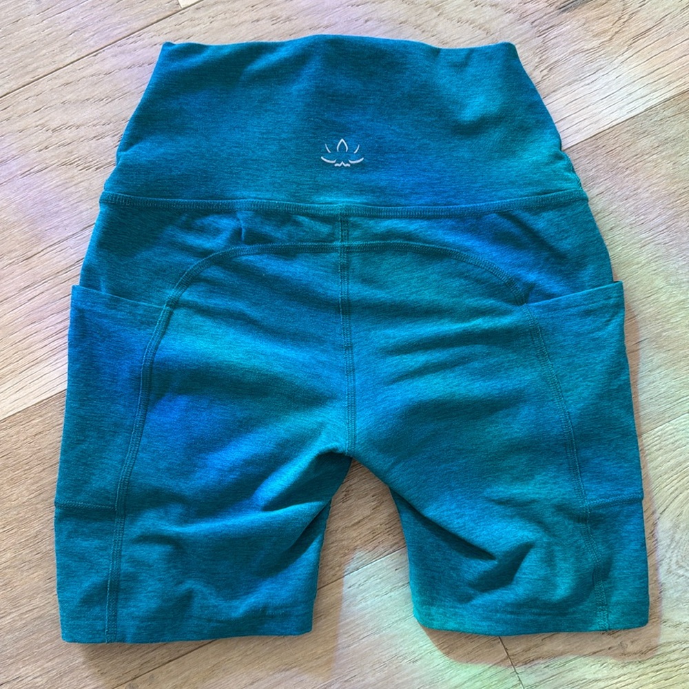 Teal beyond yoga shorts with pockets super soft and stretchy